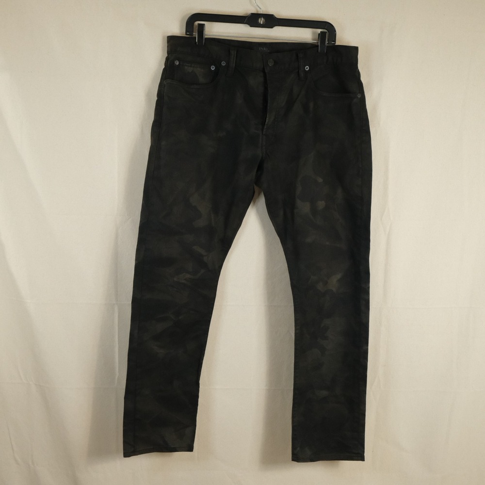 Polo Ralph Lauren 36x30 Sullivan Slim Jeans Brown Camo Button Fly Cotton Mens